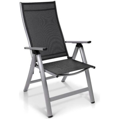 BLUMFELDT Chaise de jardin pliante - London - 6 positions - assise 45 x 44 cm - argent