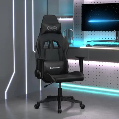 VIDAXL Chaise de jeu Noir Similicuir 
