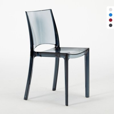 GRAND SOLEIL Chaise Design Gris Transparent Crystal NILO