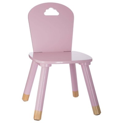 ATMOSPHERA Chaise douceur rose pour enfant en bois
