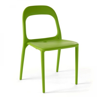 OVIALA Chaise en plastique de jardin vert -  
