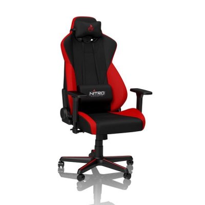 NITRO CONCEPTS Chaise Gamer  S300 Inferno Red - Noir/Rouge/Tissu/3D 