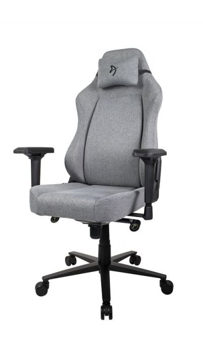 AROZZI Chaise gaming  Primo - Tissu tiss&eacute; - Gris - Logo noir