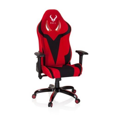 HJH OFFICE Chaise gaming / Chaise de bureau PROMOTER II en tissu noir / rouge 