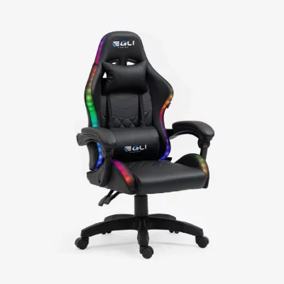 EGLI Chaise gaming ergonomique pour enfants led rgb the horde junior 