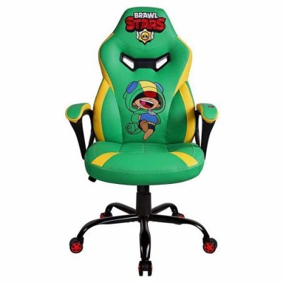BRAND Chaise Gaming Junior Brawl Stars Verte Simili Cuir et Broderie Ergonomique R&eacute;glable - Subsonic
