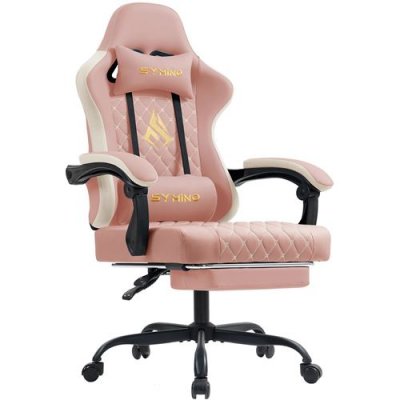 SYMINO chaise gaming  avec repose-pieds 2025 - Rose