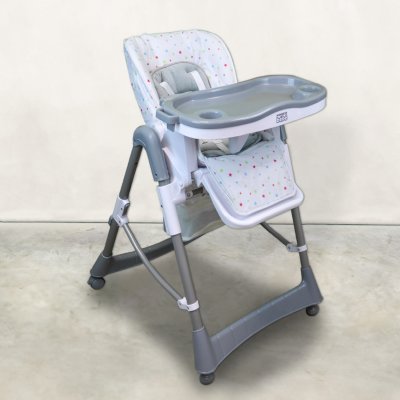 MONSIEUR BEBE Chaise haute b&eacute;b&eacute; pliable r&eacute;glable hauteur dossier tablette - Ptit Stars multicolore