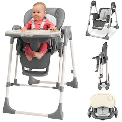 LIONELO Chaise haute et balancelle 2 en 1 Laurice 