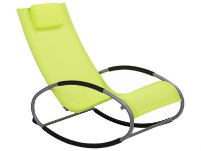 BELIANI Chaise longue &agrave; bascule vert citron campo 170902