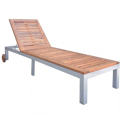 VIDAXL Chaise longue Bois d'acacia solide  n/a
