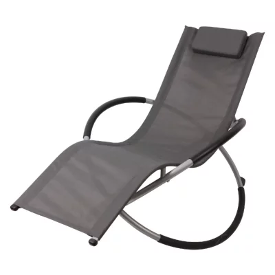 BC ELEC Chaise longue de jardin - Bc-elec - HMBL-04-GREY - Pliable - R&eacute;sistant aux intemp&eacute;ries - Gris