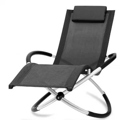 BCELEC Chaise longue noire Bc-elec HMBL-04-BLACK - Relax de jardin - R&eacute;sistant aux intemp&eacute;ries - Max 180kg