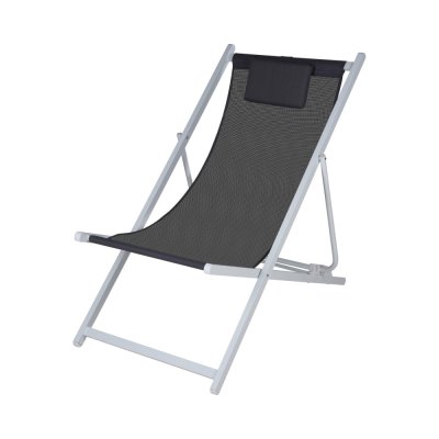 WADIGA Chaise longue pliante chilienne blanc et gris anthracite 91x61x101cm