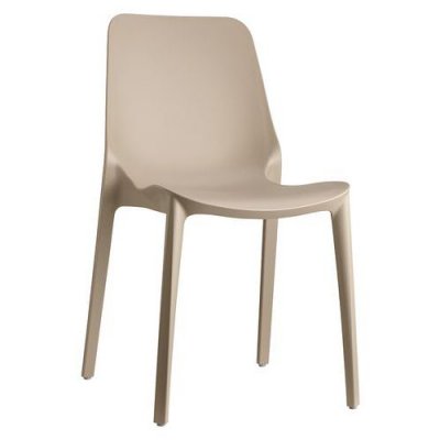 S CAB Chaise Lot de 6 chaises Ginevra empilable taupe