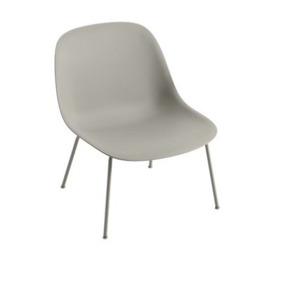 MUUTO Chaise lounge Fiber tissu gris Remix 133 & pi&egrave;tement acier - 