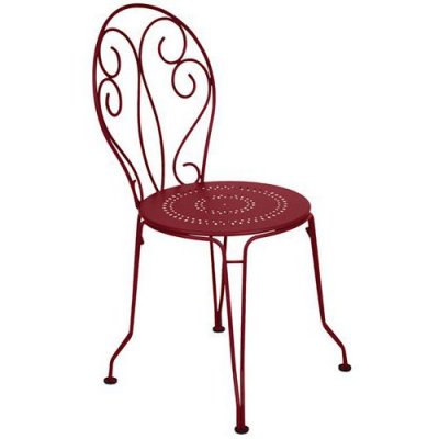 FERMOB Chaise Montmartre - Ronde - Acier - Piment - 87cm