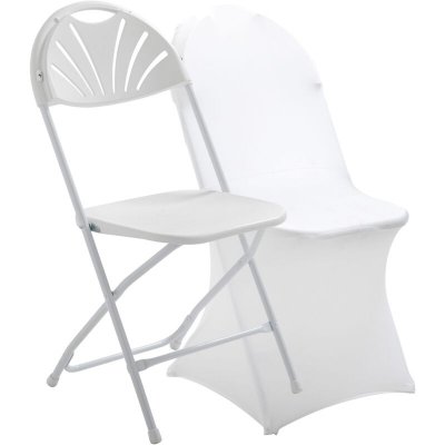 REKKEM Chaise pliante et housse de chaise blanche