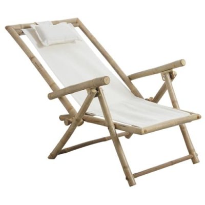 AUBRY GASPARD Chaise relax pliante en bambou 107 x 57 x 82 cm