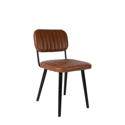 Chaise r&eacute;tro capitonn&eacute;e - Jake Worn - Couleur - Marron - White Label
