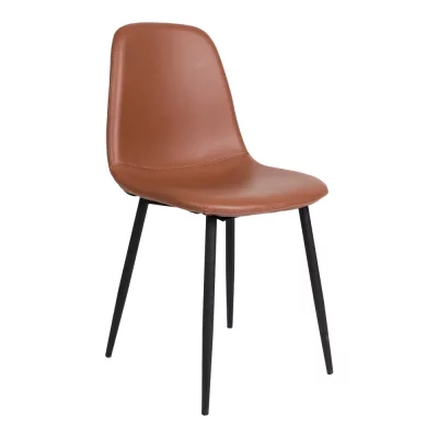 Chaise Vintage STOCKHOLM Marron Clair Avec Pieds Noirs