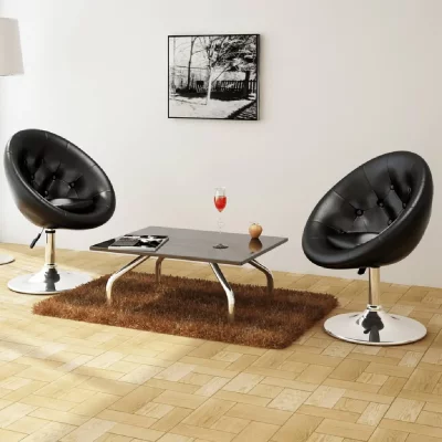 Chaises de bar 2 pcs Noir Similicuir Vidaxl Noir