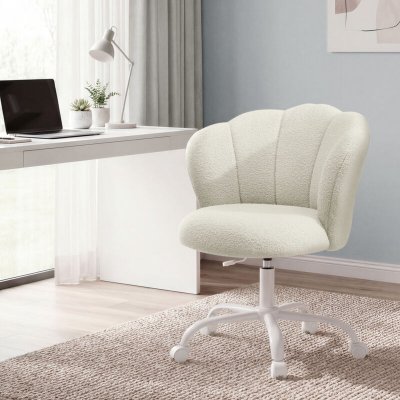 Chaises de bureau pivotant r&eacute;glable dossier p&eacute;tale pour chambre blanc