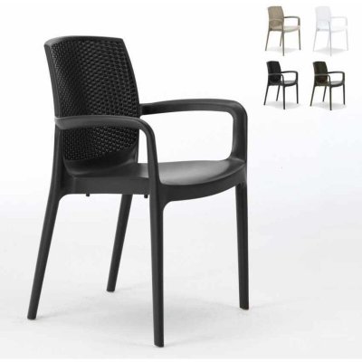 GRAND SOLEIL Chaises de jardin boheme  bar avec accoudoirs poly-rotin 