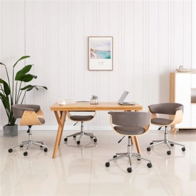 Chaises pivotantes de salle &agrave; manger 4 pcs Taupe Tissu Vidaxl Taupe