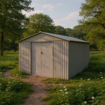 CHALET & JARDIN Chal&ecirc;t-Jardin Abri de Jardin en M&eacute;tal Look Bois Vieilli 13,51 m&sup2;