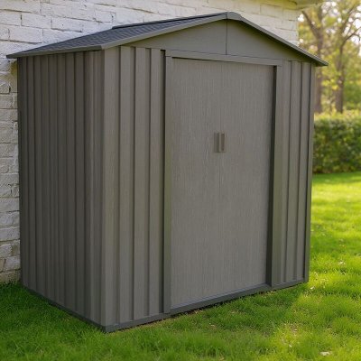 CHALET & JARDIN Chal&ecirc;t-Jardin Abri de Jardin en M&eacute;tal Look Bois Vieilli 2,43 m&sup2;