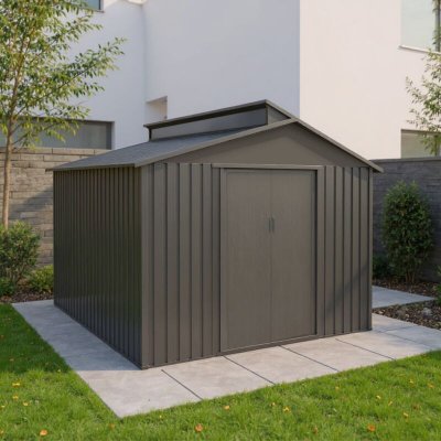 CHALET & JARDIN CHALET & JARDIN Abri en m&eacute;tal imitation bois vieilli - 9,3x8,4m