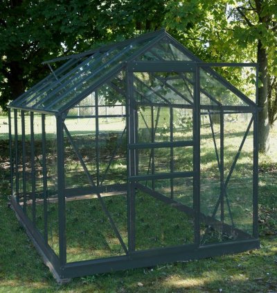 CHALET & JARDIN Chal&ecirc;t-Jardin Serre de Jardin en Verre Tremp&eacute; Grise avec Base 5,77 m&sup2;