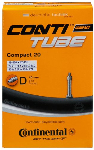 CONTINENTAL Chambre &agrave; air  Compact 20 20x1 1/4-1.75"" valve dunlop 40mm