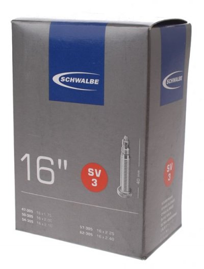SCHWALBE Chambre &agrave; air  - 16x1,75-2,40 47-305 &agrave; 62-305 Presta 40 mm