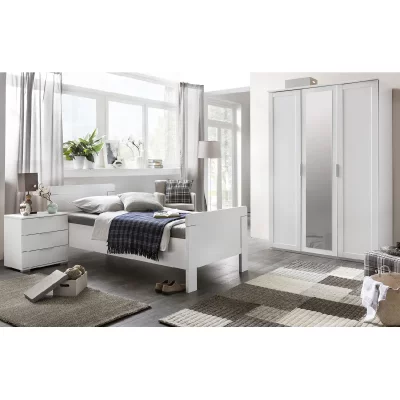 PEGANE Chambre a coucher complete enfant (lit 90x200cm + chevet + armoire) coloris blanc --