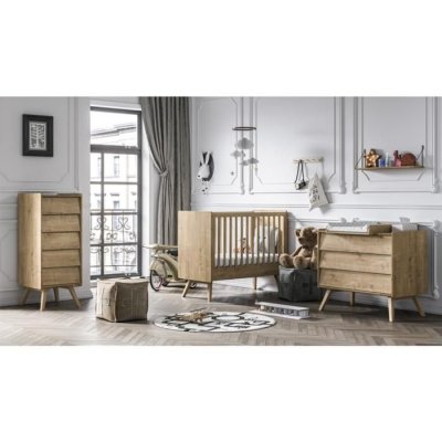 VOX Chambre b&eacute;b&eacute; : Trio - lit b&eacute;b&eacute; 60x120 commode chiffonnier naturel
