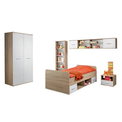 PRICE FACTORY Chambre compl&egrave;te enfant, ado collection denver. Armoire, lit, biblioth&egrave;que, chevet et &eacute;tag&egrave;re