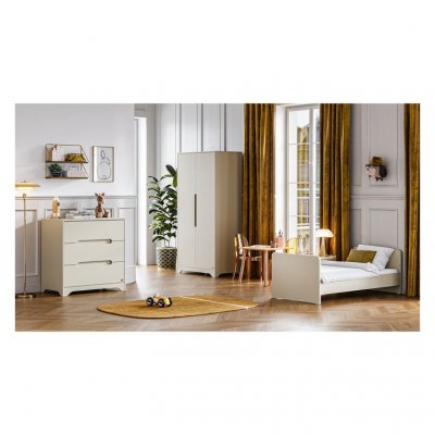 VOX Chambre compl&egrave;te lit &eacute;volutif 70x140 commode &agrave; langer et armoire 2 portes Ova - Beige