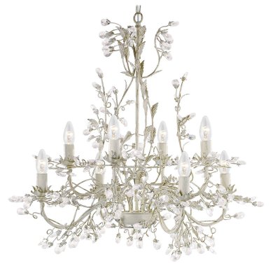 SEARCHLIGHT Chandelier sans abats jours almandite or,cr&egrave;me 8 ampoules 130cm