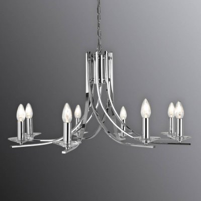 SEARCHLIGHT Chandelier sans abats jours ascona chrome 8 ampoules 97cm