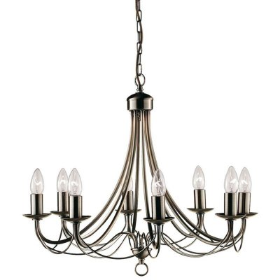 SEARCHLIGHT Chandelier sans abats jours maypole laiton antique 8 ampoules 100cm