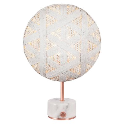 FORESTIER CHANPEN HEXAGONE-Lampe Marbre/M&eacute;tal Cuivre/Abaca H41cm