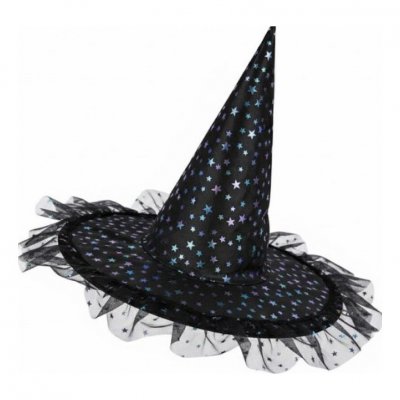 PARTYPRO Chapeau sorciere etoiles irisees luxe enfant