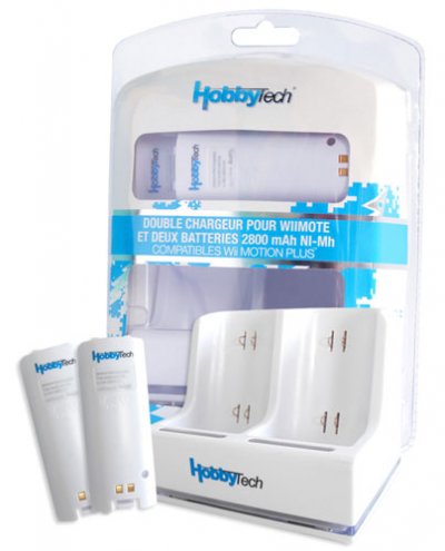 Chargeur + 2 batteries blancs pour Wii Hobby Concept