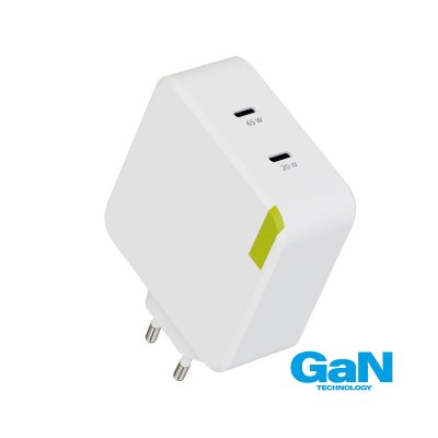GREEN E Chargeur 2 Usb-c &Eacute;cocon&ccedil;u 65 + 20 W - Gr6105 - Blanc Green-e