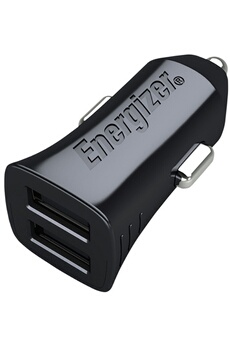 ENERGIZER Chargeur allume cigare 2 prises usb 2,4A + c&acirc;ble micro usb 