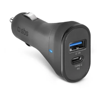 SBS Chargeur allume cigare Chargeur De Voiture Type C - Usb 3.1A