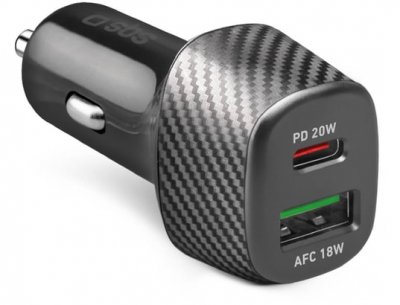 SBS Chargeur allume cigare Chargeur De Voiture Ultra-Rapide Usb-C 20W Usb 18W