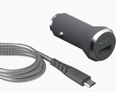 BIGBEN CONNECTED Chargeur allume cigare Fast & Smart + c&acirc;ble MicUSB renforc&eacute; 1.2m Gris